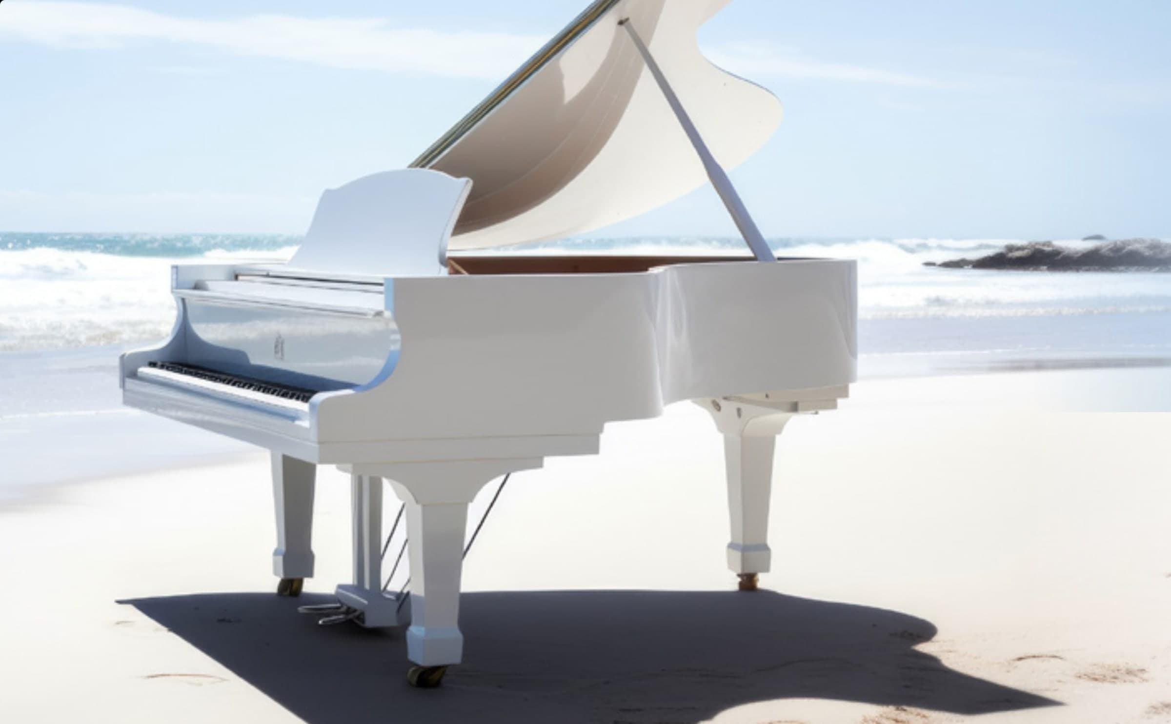 Piano on a beach